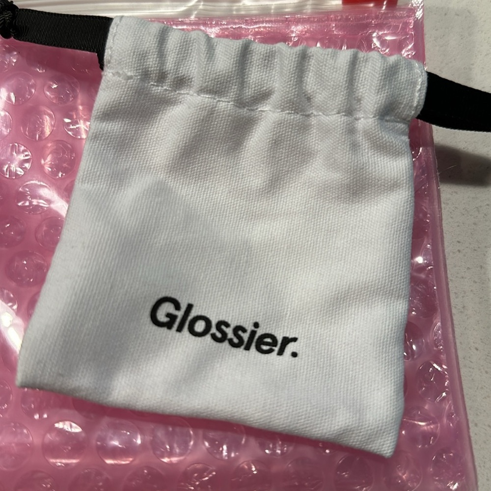 Glossier Flip Phone Key Chain w Bubble Bag & Sticker (4pc set) - Picture 6 of 7